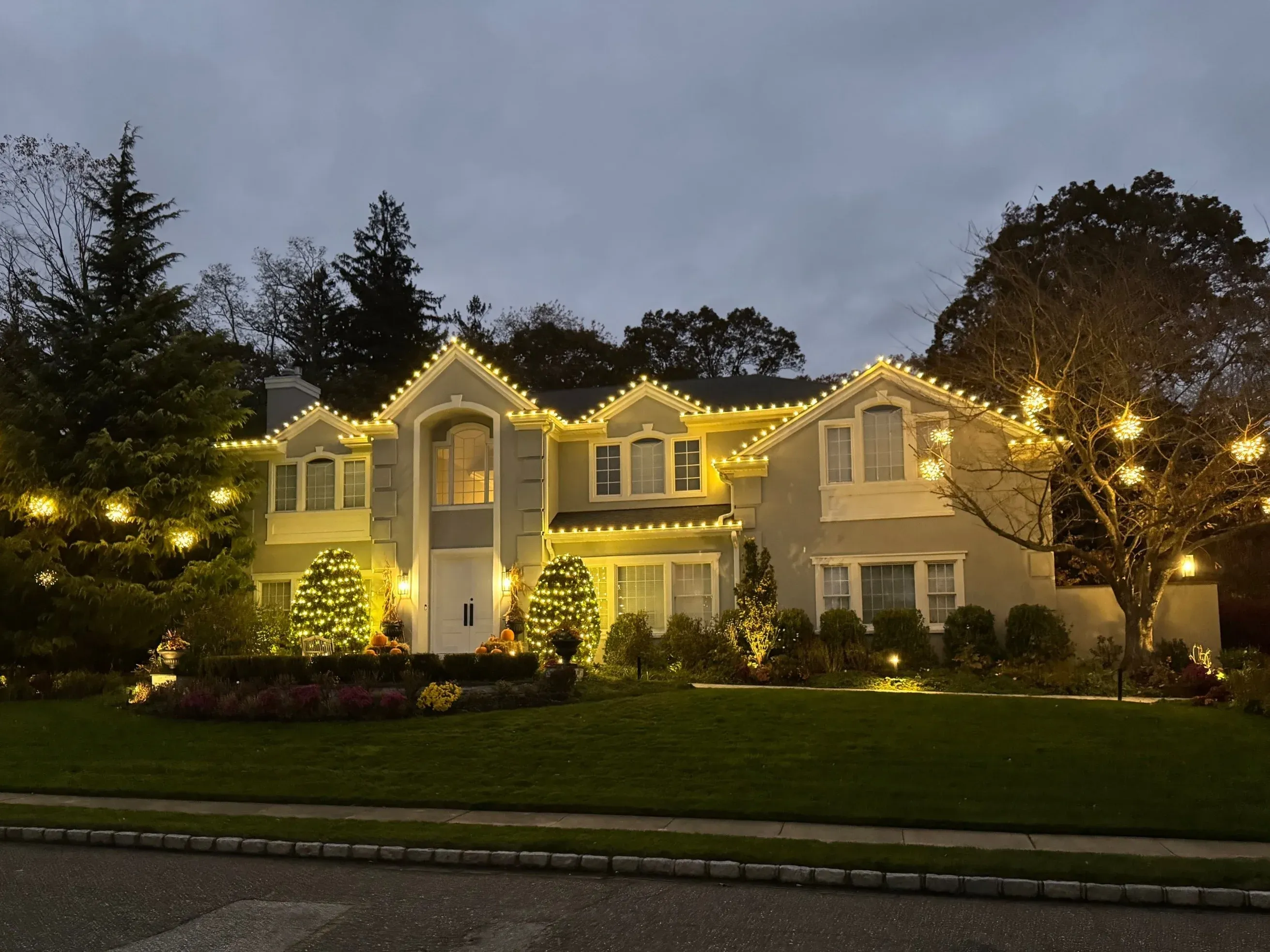 Custom holiday lighting displays for homes and commercial properties